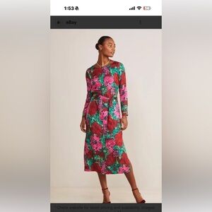 NWT Vineyard Vines long sleeve silk twill maxi dress.